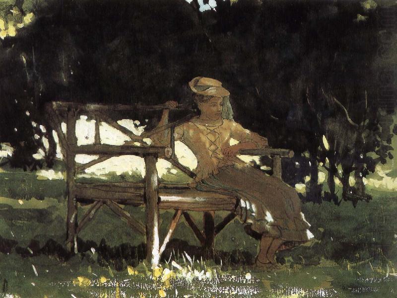 Winslow Homer Girls on the bench china oil painting image